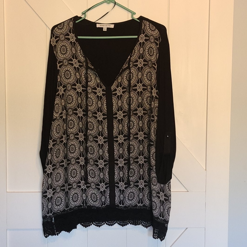 Black and white blouse